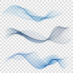 Set of blue abstract wave