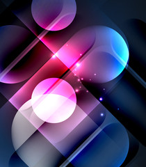 Vector glowing geometric shapes background