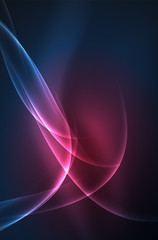 Vector glowing wave, smoke