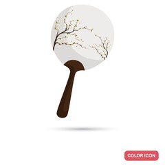 Chinese fan color flat icon for web and mobile design