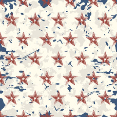 vector seamless grunge military pattern with stars