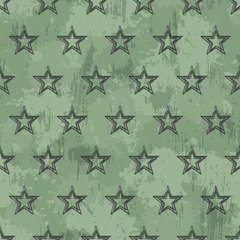 Deurstickers Militair patroon vector naadloos grunge militair patroon met sterren