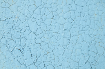 Texture of cracked blue paint
