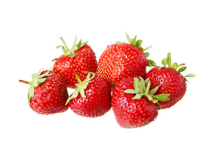 Fresh strawberries on a white background