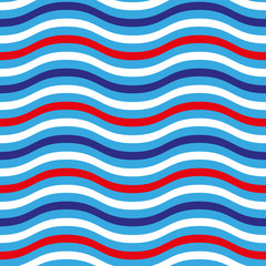 vector 4th of July seamless pattern with colorful waves