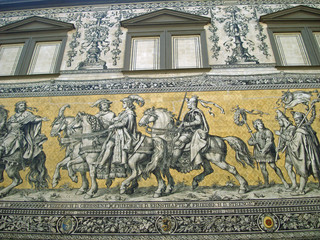 Fürstenzug in Dresden in Sachsen