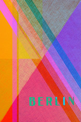 Fototapeta premium Berlin pocztówka - kolorowy papier projekt - kolorowe tło graficzne
