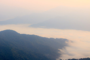 Morning fog in the mountains