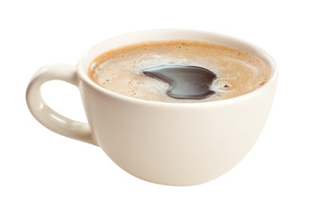 coffee in coffee cup with natural grains