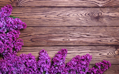 lilac flowers on a old wood