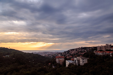 storm over the city of Trieste