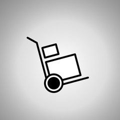 Hand truck icon hand track with boxes vector image 