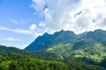Beautiful landscape of Doi Luang Chiang Dao high mountain in Chiang Dao District of Chiang Mai Province, Thailand.