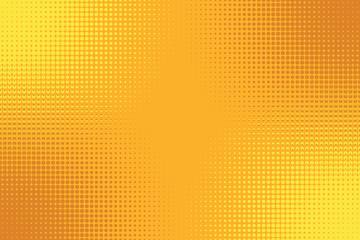 Golden yellow orange pop art background with halftone effect