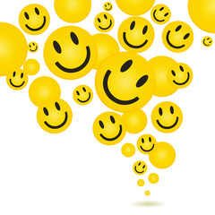 Naklejka premium Smile face pattern with colorful yellow for web background.icon balloon design vector illustration.
