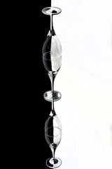 wine glasses on black and white background