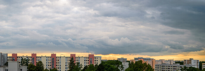 Stormy, cloudy sky in Munich - Neuperlach