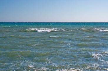 Windy day splashing waves