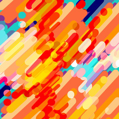 Modern style abstraction with composition made of various rounded shapes in color. Vector illustration