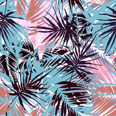 Foto op Plexiglas Tropische bladeren Exotisch naadloos tropisch patroon.