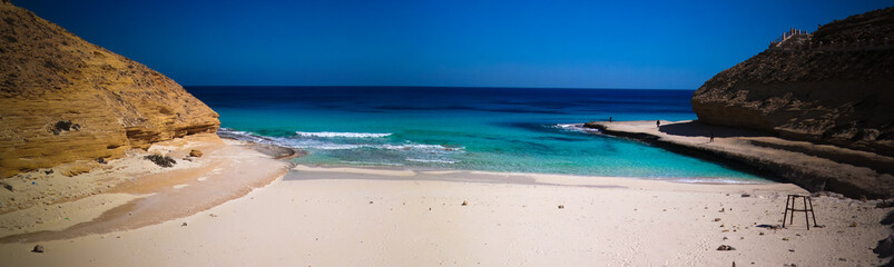 Obraz premium Landscape with sand Ageeba beach near Mersa Matruh, Egypt