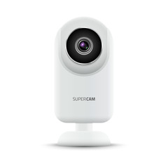 Realistic computer web camera. Video camera technology digital illustration. Webcam device