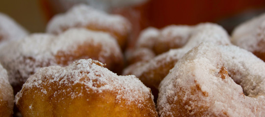 doughnuts with icing sugar