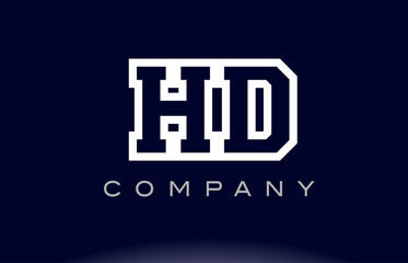 HD H D  alphabet letter logo icon company
