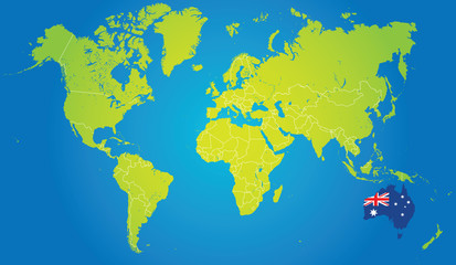 Australia on the world map