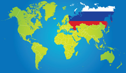 Russian Federation on the world map
