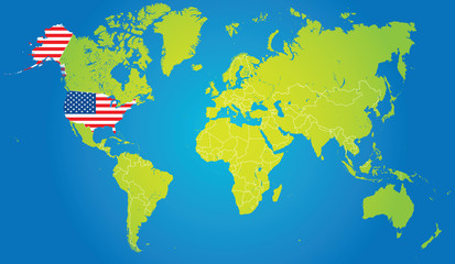 United States of America on the world map