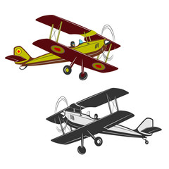 Sports, excitement and travel around the world in flight.

Two kinds of vintage, small aircraft. One in color.
