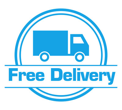 Free Delivery Blue Circular Badge Style 