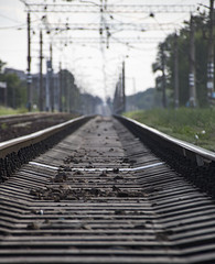 Fototapeta premium Rails going into perspective