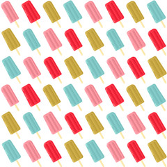 Bright seamless pattern with ice cream. Vector illustration.