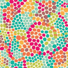 Colorful dots and spots. Seamless vector pattern.
