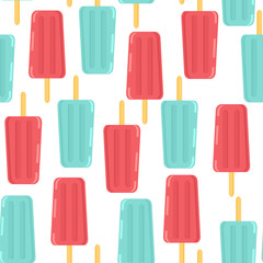Ice cream. Seamless vector pattern.
