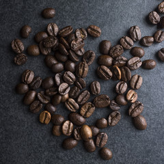 Close up of medium roasted coffee beans
