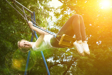 woman on a swing