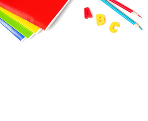  School stationery  isolated on white background.