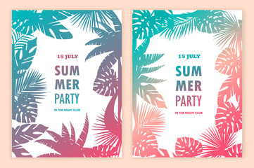 Set of beautiful tropical banners. 