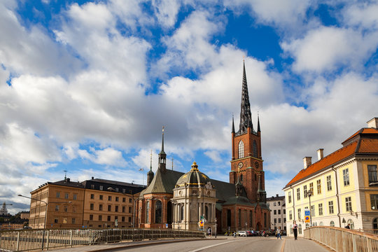 The Riddarholm Church is the burial church of the Swedish monarchs, located on the island of Riddarholmen, close to the Royal Palace