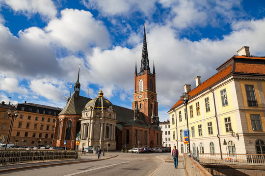 The Riddarholm Church is the burial church of the Swedish monarchs, located on the island of Riddarholmen, close to the Royal Palace