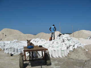 Sénégal - Dunes de sel sur les rives du lac rose