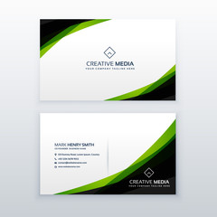 Naklejka premium clean simple green business card design template