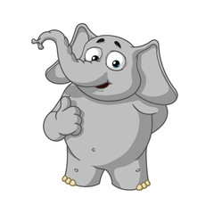 Elephant. Character. He raised a finger, like. Big collection of isolated elephants. Vector, cartoon