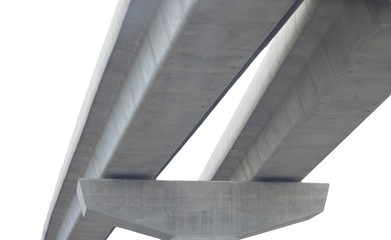 The structure under the highway. Expressway. Architecture. Isolated on white background.