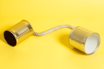 tin can phone.communication concept