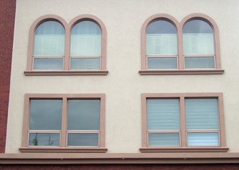 Fototapeta premium house concrete building stucco wall arch windows