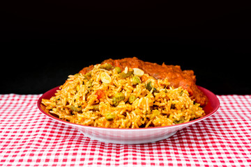 Handmade Indian curry chicken rice